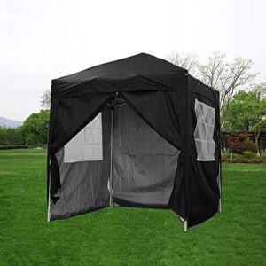 2 X 2m Pop Up Gazebo Waterproof Outdoor Garden Marquee Awning Party Tent Canopy and Carry Bag for Festival Wedding (Black)