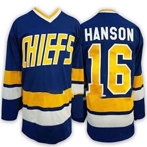 Hanson Brothers Ice Hockey Movie Jersey Jack#16/ Steve#17 /Jeff#18 Embroidery Practice Training Sportswear Shirt for Party