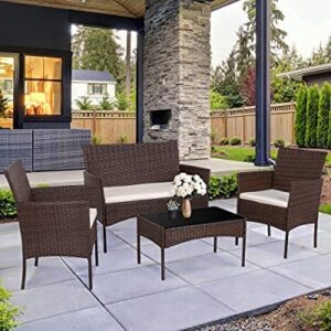 4 Seater Rattan Garden Furniture Set Patio Indoor and Outdoor Furniture Set