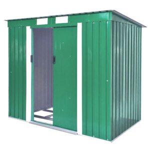 GARDEN SHED METAL Width 5ft x 4ft 167 x Depth 110 cms WITH BASE Gree