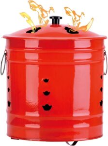 incinerator garden bins Stainless Steel Incinerator Red With Handle