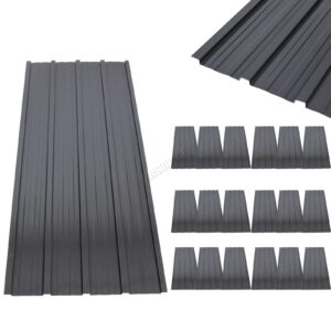 BIRCHTREE 18x Roof Sheets Corrugated Garage Shed Side Panels Metal Roofing Covers Carport Greenhouse 1200x516mm RSS02 Grey