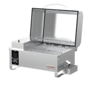 Onlyfire Upgraded Pellet Smoker BBQ Table Top Portable 8 in 1 Multi-Function Outdoor Barbecue Grill for RV Camping Tailgating with Auto Temperature Control