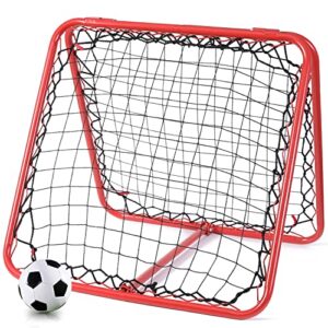Double Sided Multi Skills Rebounder Training Aid Target Soccer Goal Kickback Adjustable Practise Goalkeeper Coaching Rebound Net 62CM Playground