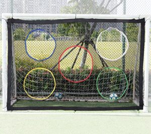 Coverify Kids Football Goal Target Practice Portable Football Training Shot Goal Targets with 5 Scoring Zones Soccer Football Target Sheet Net for Goals Detachable 6 x 4f