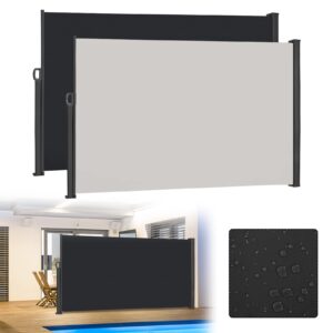 HENGMEI Side Awning Retractable Outdoor Privacy Screen UV Protection for Garden