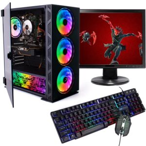 Budget Veno Scorp Gaming PC 19” Bundle Intel Core i5-8GB RAM - 500GB HDD – GT 710 2GB NeonZilla ARGB Gaming Case - WINDOWS 1