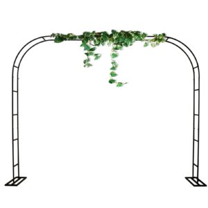 Wedding Arch-300x240cm-Metal Garden Arbor Archway for Wedding Decorations Climbing Plants Vines Black-Garden Growing Lawn Backyard Patio Decoratio