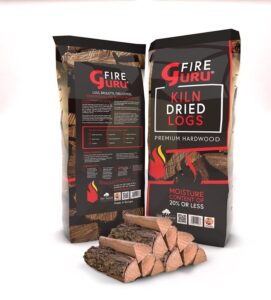 Fire Guru Kiln Dried Premium Hardwood 6x 9kg / 22L Bag Birch Logs For Log Fire Pit