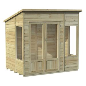 Forest Garden 7' x 5' Forest Oakley Double Door Pent Summer House (2.25m x 1.67m)