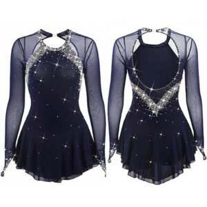 ZEDDG Ice Skating Dresses Girls Women Handmade Figure Skating Dress Competition Performance Dance Costume With Crystals Figure Skating Dress