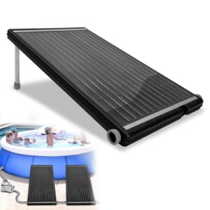 LZQ Solar Pool Heating Solar Panel Solar Heating Pool 15 L Collector Water Content Heater Connection Diameter 50 mm for Hot Water Swimming Pool Garden Shower Black 111.5 x 66 x 6.5 cm