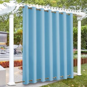 Waterproof Indoor/Outdoor Curtain Windproof Thermal Insulated Sun Blocking Blackout Curtain Top And Bottom Grommet Drapes For Bedroom