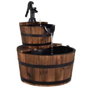 COSTWAY Wooden Water Pump Fountain