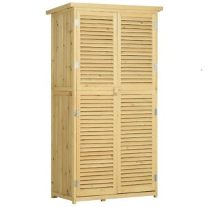 Outsunny 87 x 47 x 160cm Wooden Garden Storage Shed