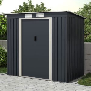 Charles Bentley Metal Galvanised Steel Shed 6.6ft x 4f