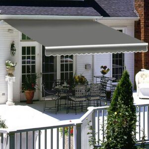 Dripex Grey DIY Manual Patio Awning