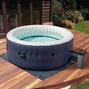 UNIONLINE 2-4 Person Inflatable Round Hot Tub 180.3 x 67.8cm Blow Up Spa with 108 Bubble Jets
