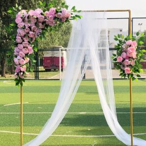 Wedding Arch Square Arch Stand with Base 210cm - Gold Wedding Balloon Arches Frame Arch Backdrop for Ceremony Indoor Outdoor Birthday Party Garden Decoratio