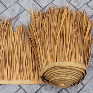 FENGDIAN 3m/5m/10m Mexican Straw Roof Thatch-Artificial HDPE Bushy and Realistic Palm Thatch Rolls for Tiki Hut Bar Garden Patio Gazebos Wall
