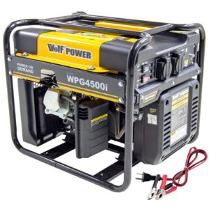 Wolf Power WPG4500i Petrol 3500w Inverter Generator 4.3KVA 6HP 4-Stroke with 2 x 230V 13amp Sockets