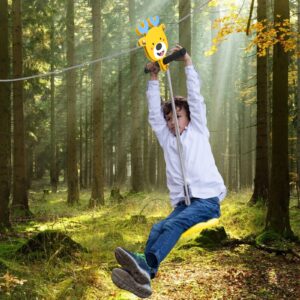 Lischwert Zip Line Kit with 2m Stainless Steel Spring Brake and Seat For Kids and Adults(30m )