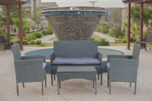 COSMO BUY 4 Piece Rattan Garden Furniture Sets