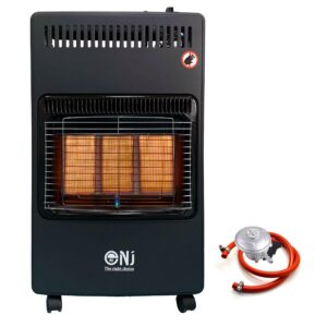 NJ-H2 Portable Indoor Gas Heater - 4.2KW Foldable Mobile Indoor Butane Gas Fire for Home Cabinet with Gas Regulator Se