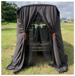 SUV Tent Tailgate Tent Shelter Privacy Shelter water repellent Black Portable Changing Room for Biking Toilet Shower Sleeping Beach Swimming L:W:H:4.9ft:4.9ft:7.5ft 6pcs Tent Pegs