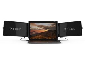 Xebec Tri-Screen 2 - Removable Attachement - Integrated Kickstand - 2 Monitors - Compatible on Every OS & Laptop - 6.5MM Screens