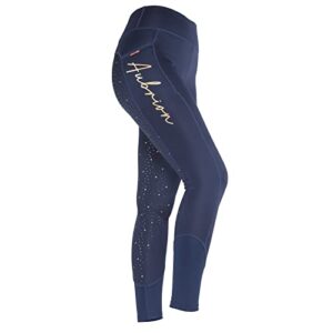 Aubrion Shires Team Winter Womens Riding Tights - Navy Blue
