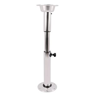 Adjustable Pedestal Marine Caravan Motorhome Table Pedestal Stand Base 22-28 Inch with Removable Aluminum Finish for RV Marine Boa