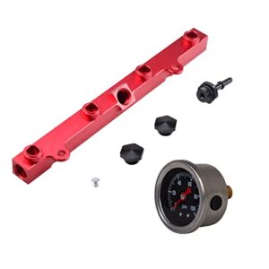 CYBERK K SERIES Heavy FUEL RAIL kit High Flow Injection fuel rail with 1/8npt gauge Compatible with HONDA K20 K24 RSX CIVIC SI