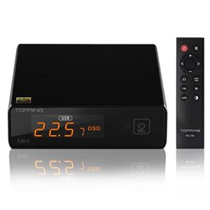 Topping E30 II DAC HiFi 2 x AK4493S Amplifier Direct Mode Decoder for USB/Coax/Opt Inputs Stereo Digital Audio Decoder PCM 32bit 768kHz DSD512 Native Black