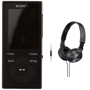Sony NW-E394 8 GB Walkman MP3 Player with FM Radio - Black & ZX310AP On-Ear Headphones Compatible with Smartphones