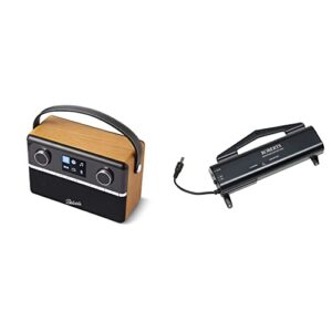 Roberts STREAM94L Smart Radio with FM/DAB/DAB+/Bluetooth/Internet Radio/Music Player/Spotify - Natural Wood & Roberts Radio Stream93i Battery Pack