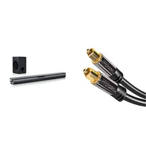 LG Electronics SJ2 Soundbar with 2.1 Channel 160 W Speaker Set - Black & KabelDirekt – 3m Optical Digital Audio Cable/TOSLINK Cable PRO Series