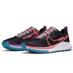 NIKE React Pegasus Trail 4 Men's Trainers Sneakers Trail Running Shoes DJ6158 (Black/Magic Ember-Vivid Purple 003)