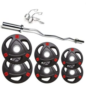 EZ Curl Barbell 4ft /5ft with Olympic Weight Plates 2.5kg