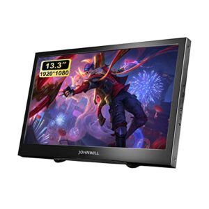 Pisichen Portable Monitor - JOHNWILL 13.3 Inch Full HD 1920 x 1080 IPS Screen