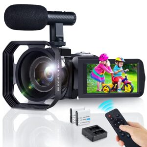 4K Video Camera Camcorder Ultra HD 48MP WiFi Video Cameras for YouTube Vlogging Night Vision 16X Digital Zoom 3'' IPS 270 Rotatable Camera Recorder with Microphone