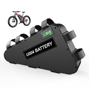 48V Ebike Battery 28.8Ah 21700 4800mah Cell Electric Bike Battery Pack for 2000W 1500W 1200W 1000W 750W 500W ebike Motor Triangle Bike Lithium Battery with 50A BMS and 4A Charge