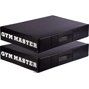 Gym Master Pair of Weight Lifting Crash Pads Barbell Silencer Foam Deadlift Drop Mats - Black