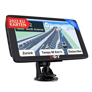 Xgody Navigation for Car 2022 - 7 Inch Touchscreen GPS Navigation Device Europe Map Lifetime Free Map Update POI Speed Alarm 2D 3D