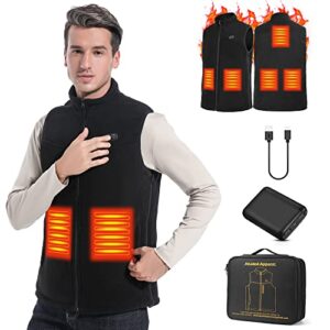 LUXURY-VITA Winter Heated Vest For Men Washable Fleece Warmth Sleeveless Jacket For Hunting Fishing Golf Outdoor Work
