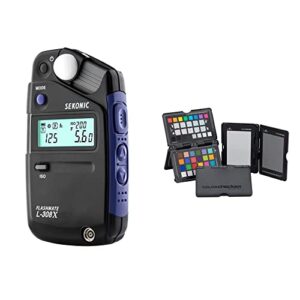 Sekonic FLASHMATE L-308X Photographers and Film Makers Exposure Meter - Black/Blue & Calibrite ColorChecker Passport Photo 2 for photography