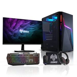 AWD-IT Gaming PC Package: AMD Ryzen 5600G 4.4GHz | B450M | 16GB 3200MHz | 1TB HDD | WiFi | Windows 10 | Volt Gaming Case | Keyboard