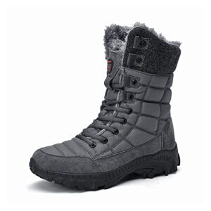 BING FENG Mens Snow Boots Waterproof High Top Hiking Shoes Outdoor Cotton Boots Winter Shoes for Hiking Trekking