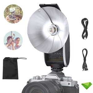 Godox Lux Senior Retro Camera Flash 6000±200K GN14 1700mAh Speedlite Auto/Manual Portable Collapsible Reflector Speedlight for Sony Canon Nikon Fuji Olympus Pentax Cameras