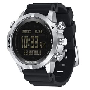 Dive Computer Watch 100M Waterproof Outdoor Sports Digital Watches for Men Scuba Diving Wristwatch with Compass Height Air Pressure Water Temperature Measure Dive Log